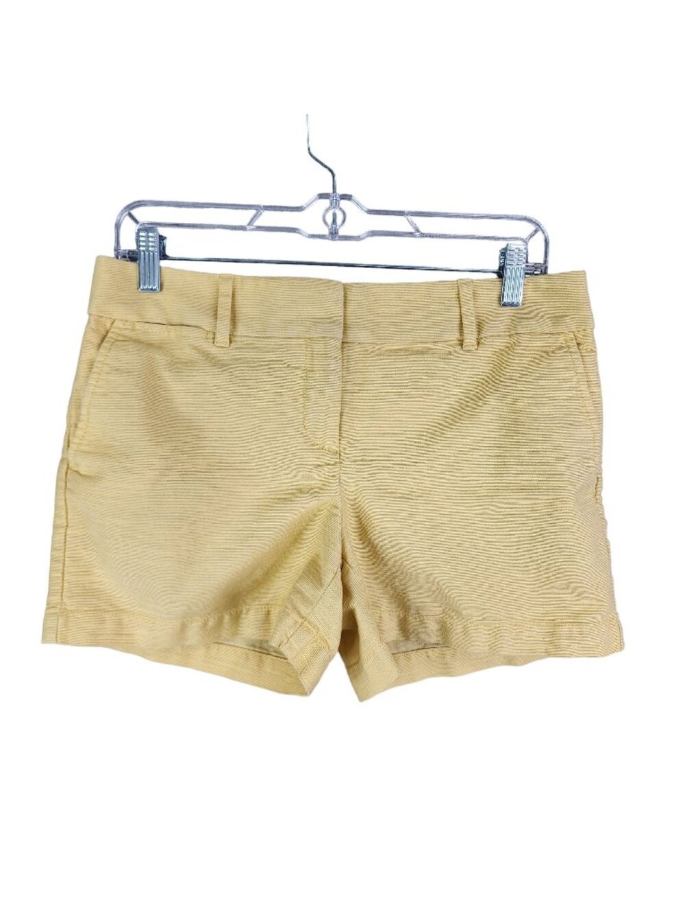 Womens  Ann Taylor LOFT Yellow Shorts 4" Inseam Cotton Blend Stretch Size 4